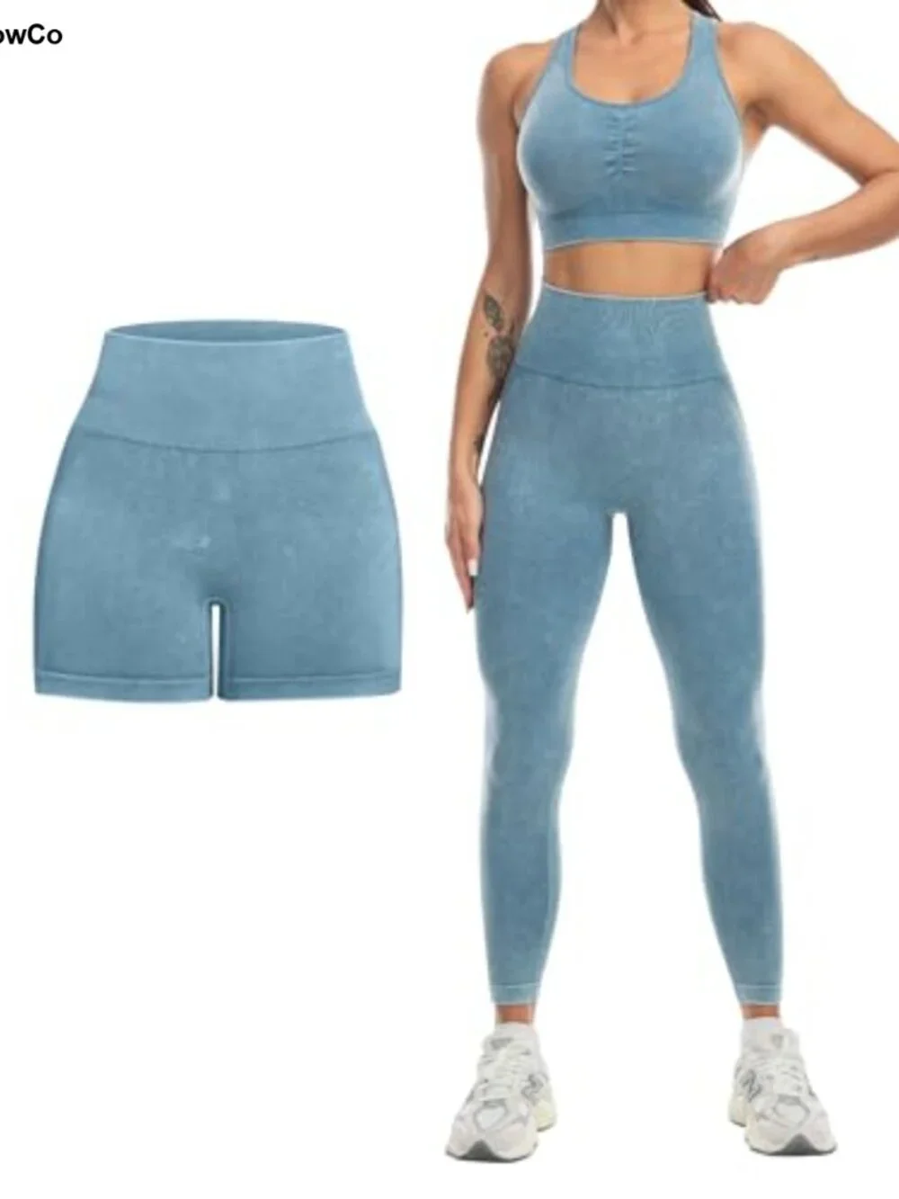 3 Piece Workout Sets for Women Butt Lifting Leggings Sports Bra Gym Shorts